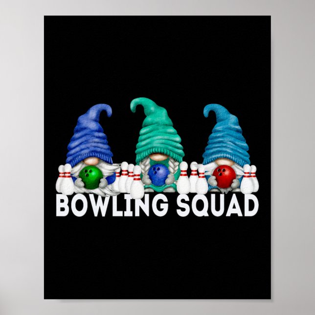 Affiche Funny Gnome Bowling Squad For Family Cute Bowling  (Devant)