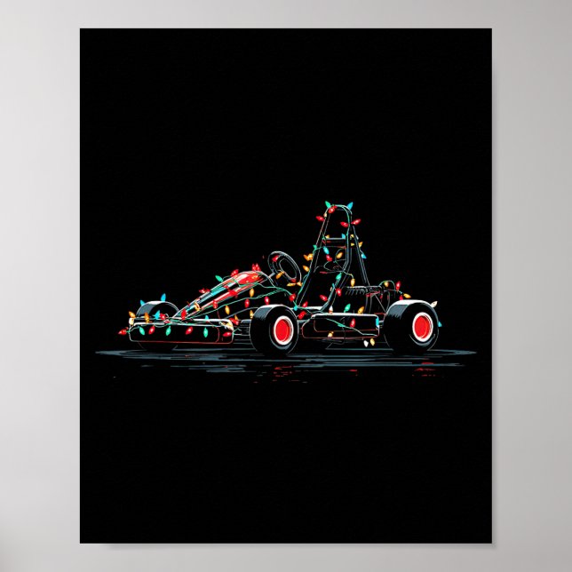 Affiche Funny Go Kart Christmas Graphics Lights Lover Kart (Devant)
