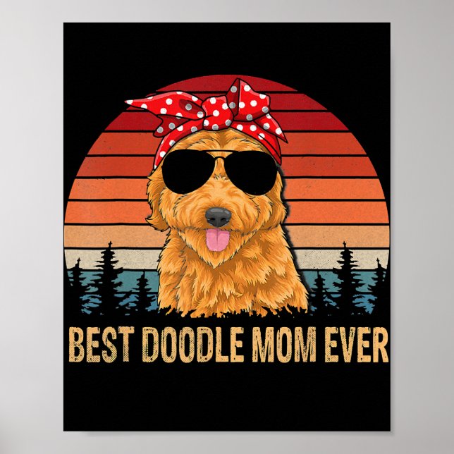 Affiche Funny Goldendoodle est Vintage meilleur Doodle Mam (Devant)