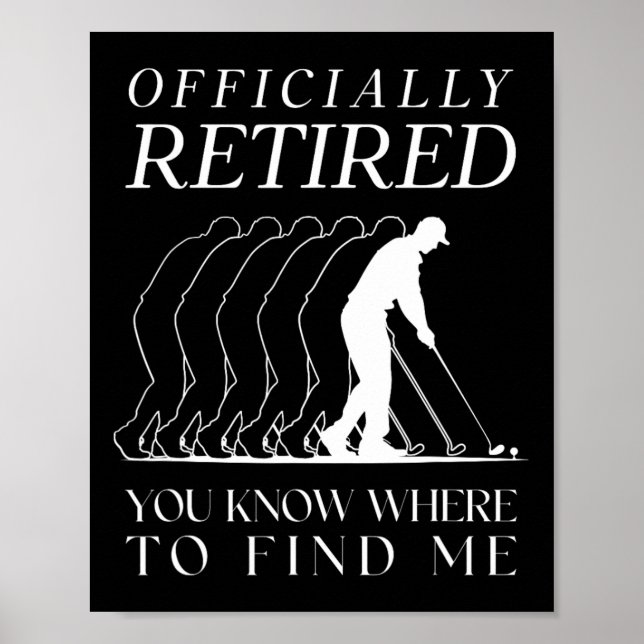 Affiche Funny Golf officiellement retraité Golfing Retir (Devant)