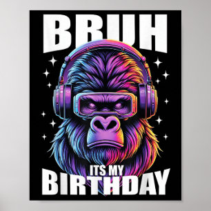 Affiche Funny Gorilla Anniversaire Garçons Adultes Enfants