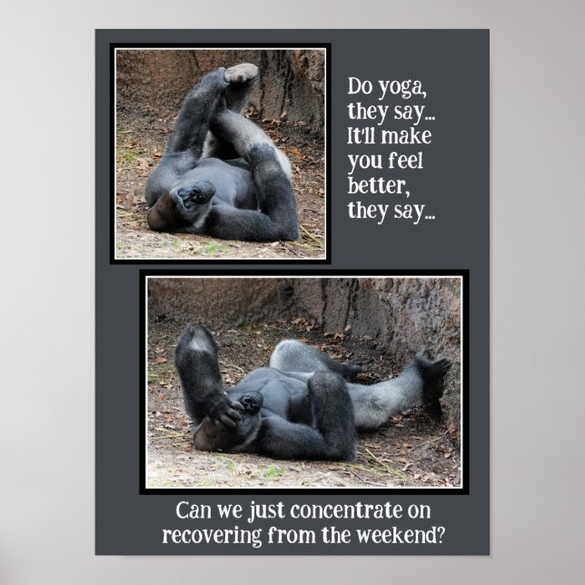 Affiche Funny Gorilla, Trop d'affiches de la fête du week- (Devant)