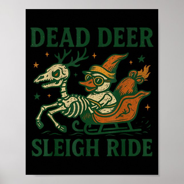 Affiche Funny Goth Christmas Pun Y Reindeer Skeleton Xmas  (Devant)