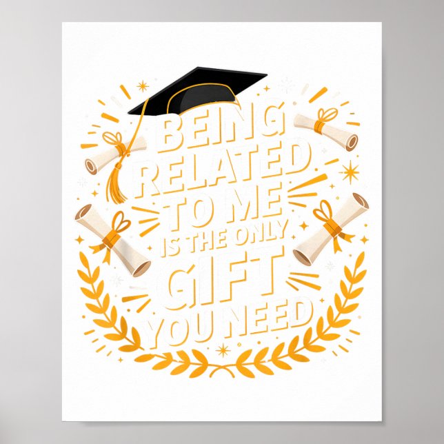 Affiche Funny Graduation Quote Being Related To Me 2025  (Devant)