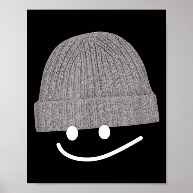Affiche Funny Graphic Smile Face Men Women Cute Wool Hat W (Devant)