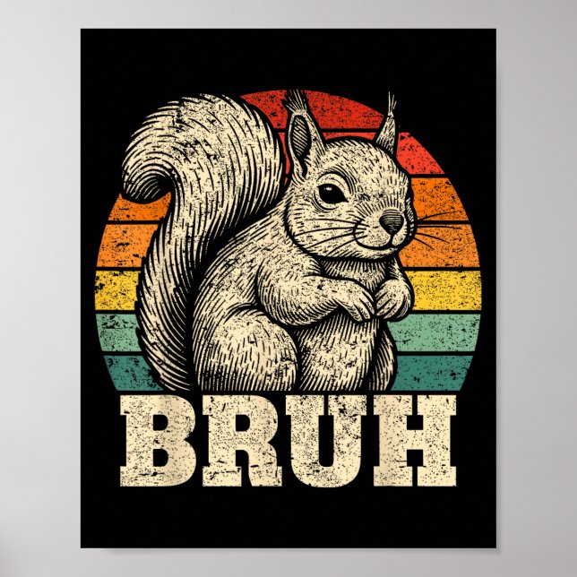 Affiche Funny Graphic Tees Squirrel Bruh For Boys Girls Me (Devant)
