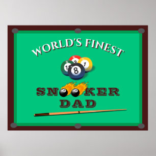 Affiche Funny Green Pool Table Snooker Papa Fête des pères