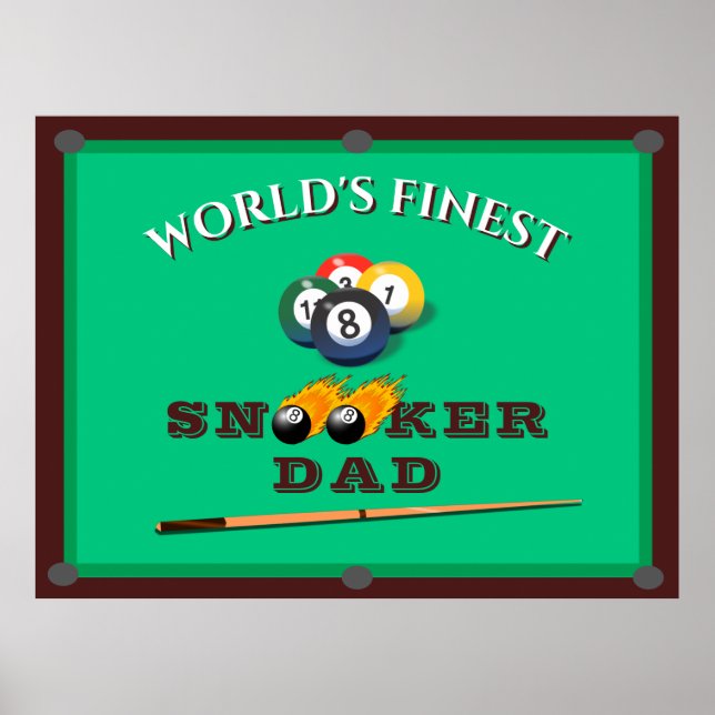 Affiche Funny Green Pool Table Snooker Papa Fête des pères (Devant)