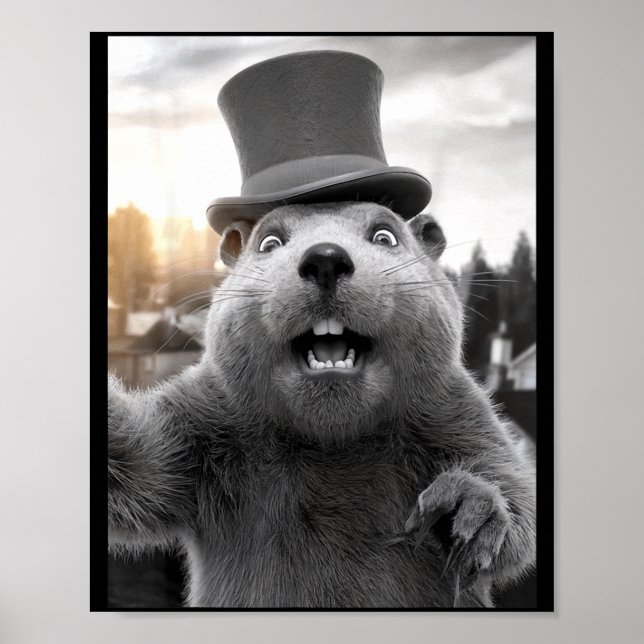 Affiche Funny Ground Hog Day Woodchuck Funny Groundhog Sel (Devant)
