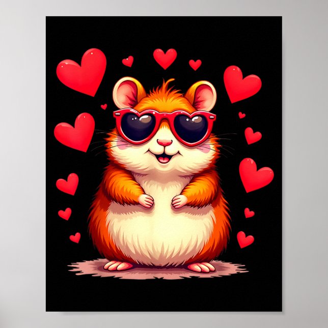 Affiche Funny Groundhog Cute Hamster Lover Valentine’s Day (Devant)
