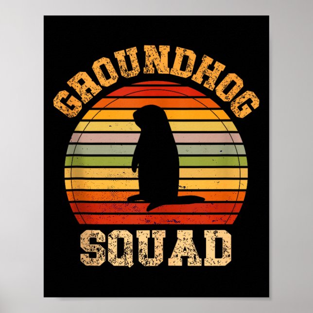 Affiche Funny Groundhog Squad Design Happy Groundhog Day 2 (Devant)