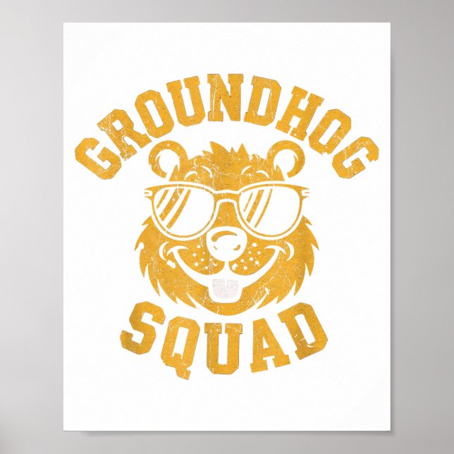 Affiche Funny Groundhog Squad Happy Groundhog Day 2025  (Devant)