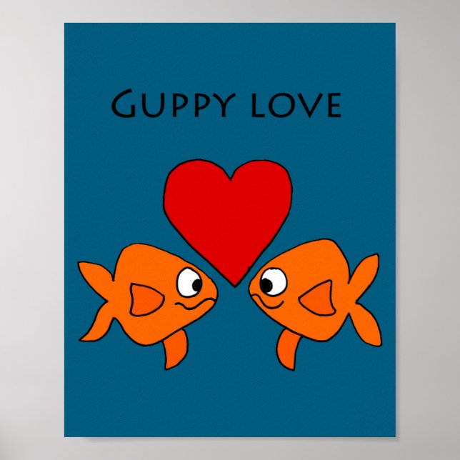Affiche Funny Guppy Love Design  (Devant)