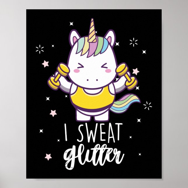 Affiche Funny Gym Poids Lifting Bodybuilding I Sweat (Devant)