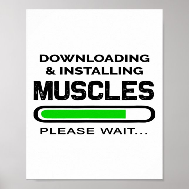 Affiche Funny Gym Workout Tee downloading And Installing M (Devant)