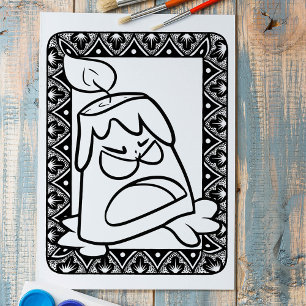 Affiche Funny Halloween Angry Candle Coloriage Page