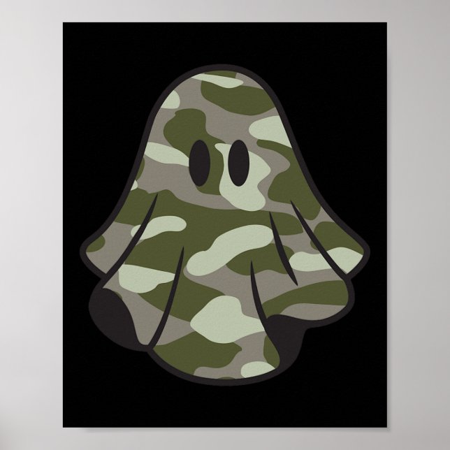 Affiche Funny Halloween Camouflage Camo Ghost Hello Huntin (Devant)