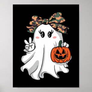 Affiche Funny Halloween Camouflage Camo Ghost Hello Huntin