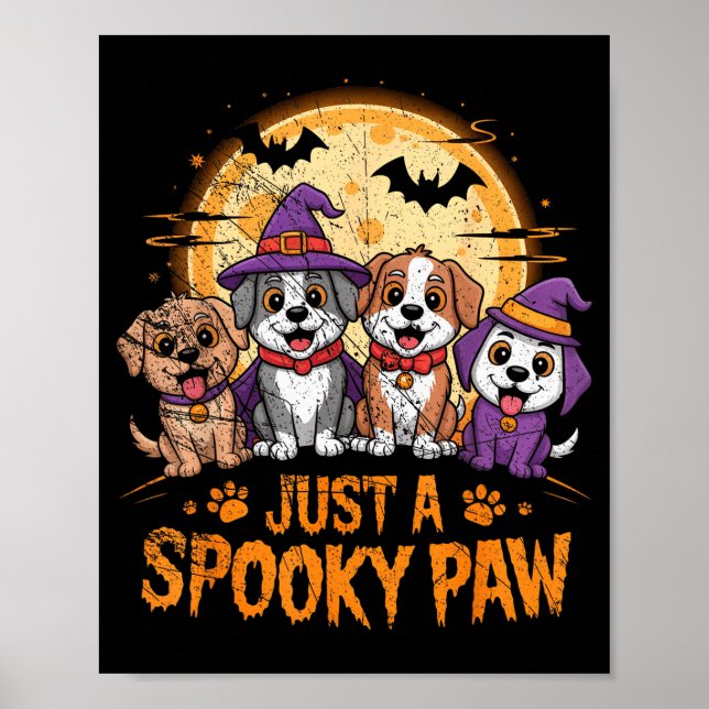 Affiche Funny Halloween Dog Ghost Costume Puppy Just A Sok (Devant)