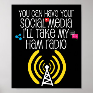 Affiche Funny Ham Radio Opérateur CB Radio Amateur Cadeau