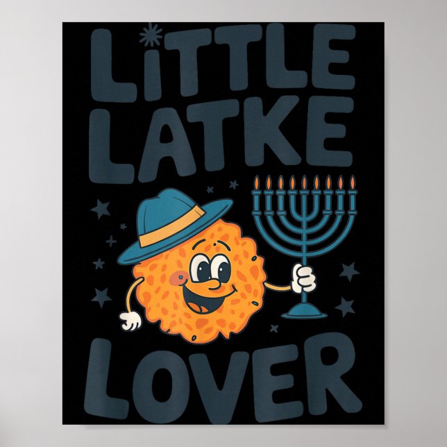 Affiche Funny Hanukkah Little Latke Jewish Family Kids Mat (Devant)
