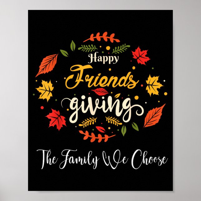 Affiche Funny Happy Friendsgiving Turkey Friends Giving  (Devant)