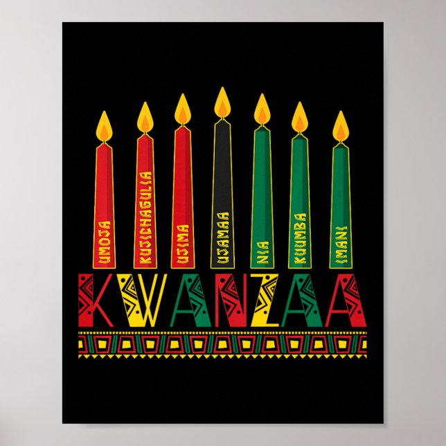 Affiche Funny Happy Kwanzaa Kinara Principes bougies Pan (Devant)