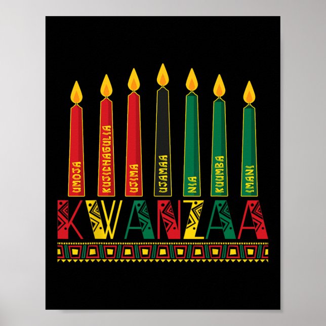 Affiche Funny Happy Kwanzaa Kinara Principes bougies Pan (Devant)