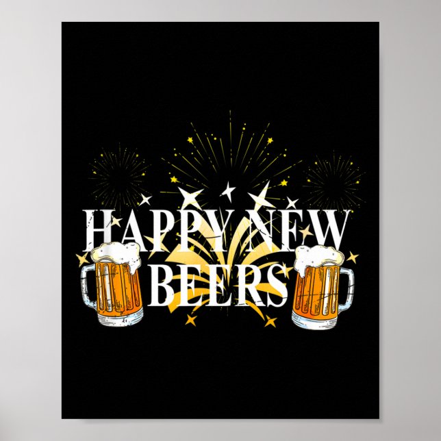 Affiche Funny Happy New Beers Drinking 2021 Nye Party Happ (Devant)