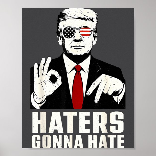 Affiche Funny Haters Gonna Hate 6 7 President 67 Trump Six (Devant)