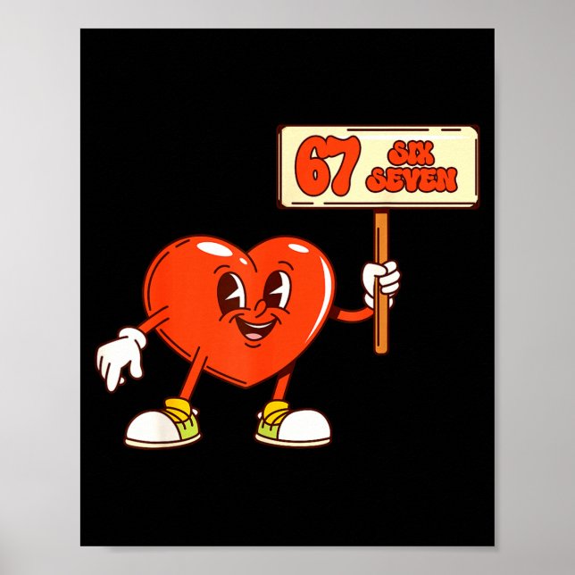 Affiche Funny Hearts 67 Valentine Six Seven Meme Gen Alpha (Devant)