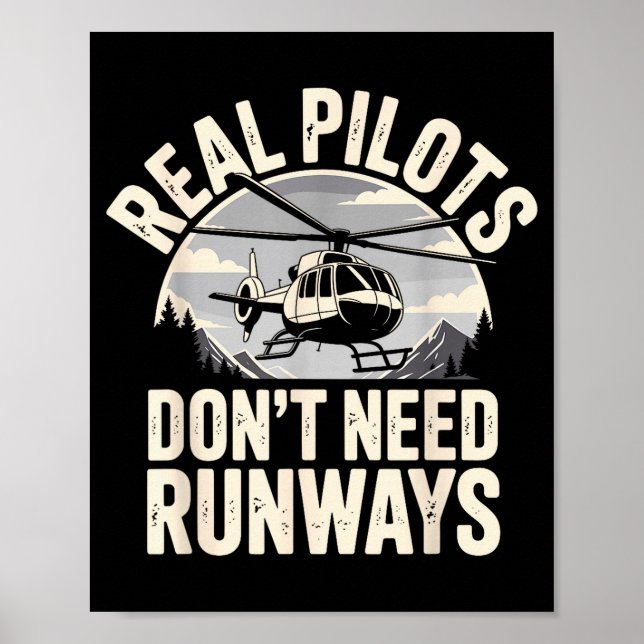 Affiche Funny Helicopter Lot Art For Men Women Flying Heli (Devant)