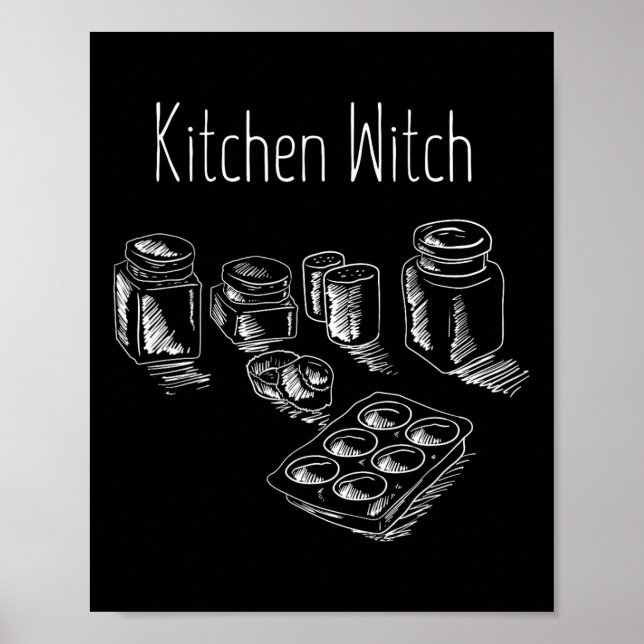Affiche Funny Herbalist Kitchen Witch Halloween Cuisine Ch (Devant)