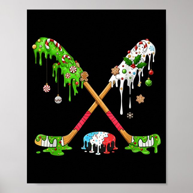 Affiche Funny Hockey Holiday Candy Cane Gingerbread  (Devant)