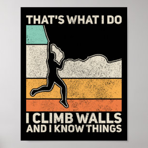 Affiche Funny Hommes Vintage Montagne Escalade Boulder
