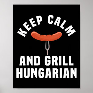 Affiche Funny Hongrois Saucage Barbecue Humour Citation Hu