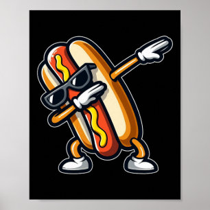 Affiche Funny Hot Amoureux des chiens Hotdog Dab Dancing F