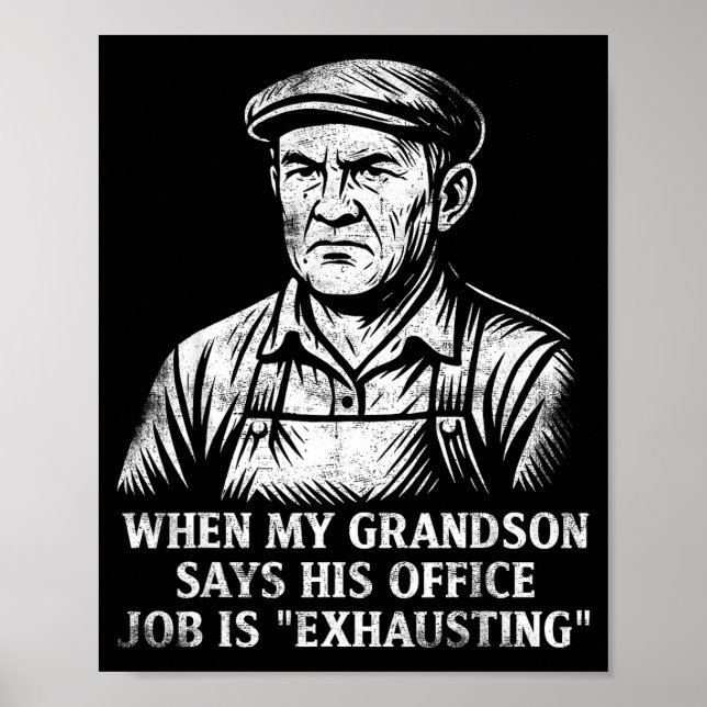 Affiche Funny Humor Grandpa Gift Father's Day Grandfather  (Devant)