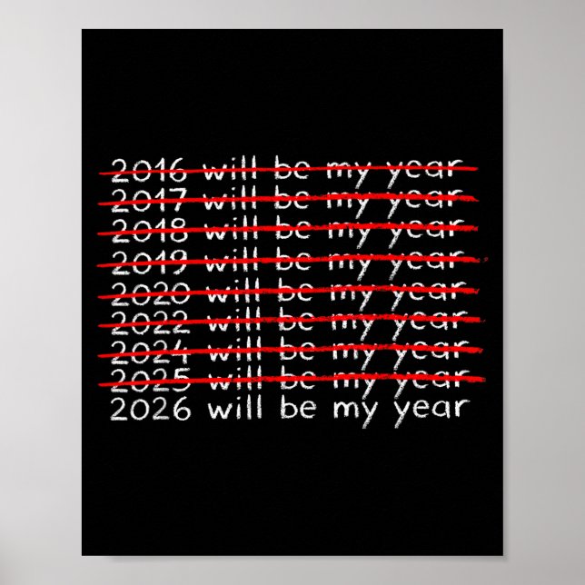 Affiche Funny Humor New Year Quote Men Women 2026 Will Be  (Devant)
