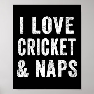 Affiche Funny I Love Cricket And Naps Bearded Cricket Dad 