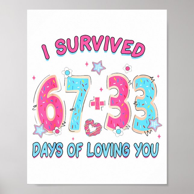 Affiche Funny I Survived 67 + 33 Days Of Loving You Valent (Devant)