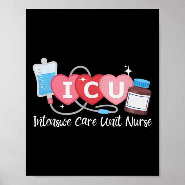 Affiche Funny Infirmière Infirmière Icu Intensive Care Uni (Devant)