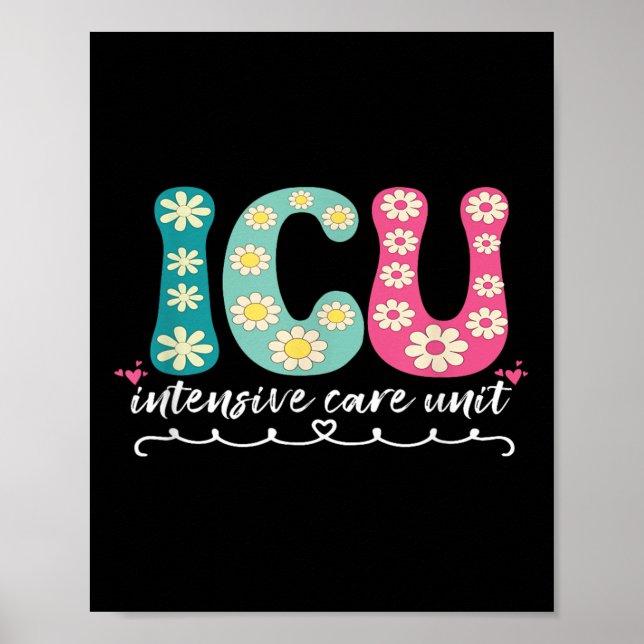 Affiche Funny Infirmière Infirmière Icu Intensive Care Uni (Devant)