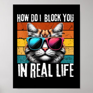 Affiche Funny Introverti Cat Comment puis-je vous bloquer 