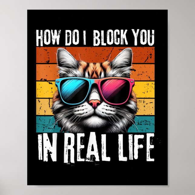 Affiche Funny Introverti Cat Comment puis-je vous bloquer  (Devant)