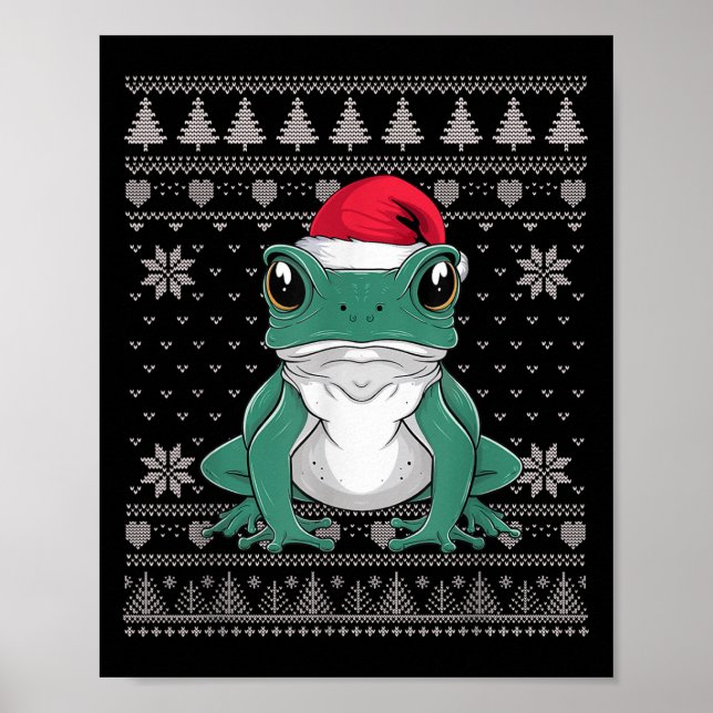 Affiche Funny Ison Dart Frog laide Sweat de Noël Père Noël (Devant)