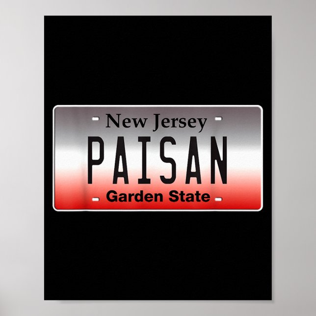 Affiche Funny Italian American Flag Paisan Nj New Jersey C (Devant)
