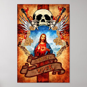 Affiche Funny Jesus rock
