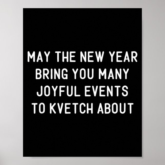Affiche Funny Jewish New Year Rosh Hashh Yiddish Quote Say (Devant)