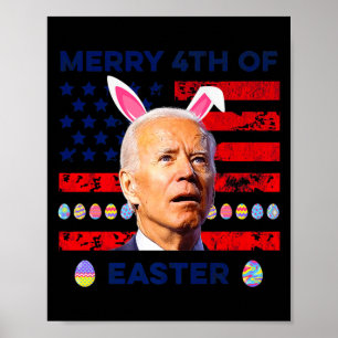 Affiche Funny Joe Biden étourdi joyeux 4ème T Shirt de Pâq